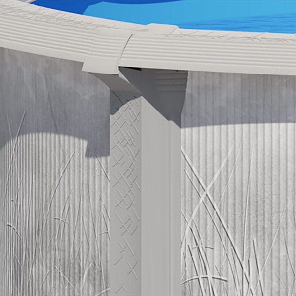 Piscine hors sol acier et résine ovale 7,60 x 4,55 x 1,32 m gris dégradé LIBERTY – Image 5