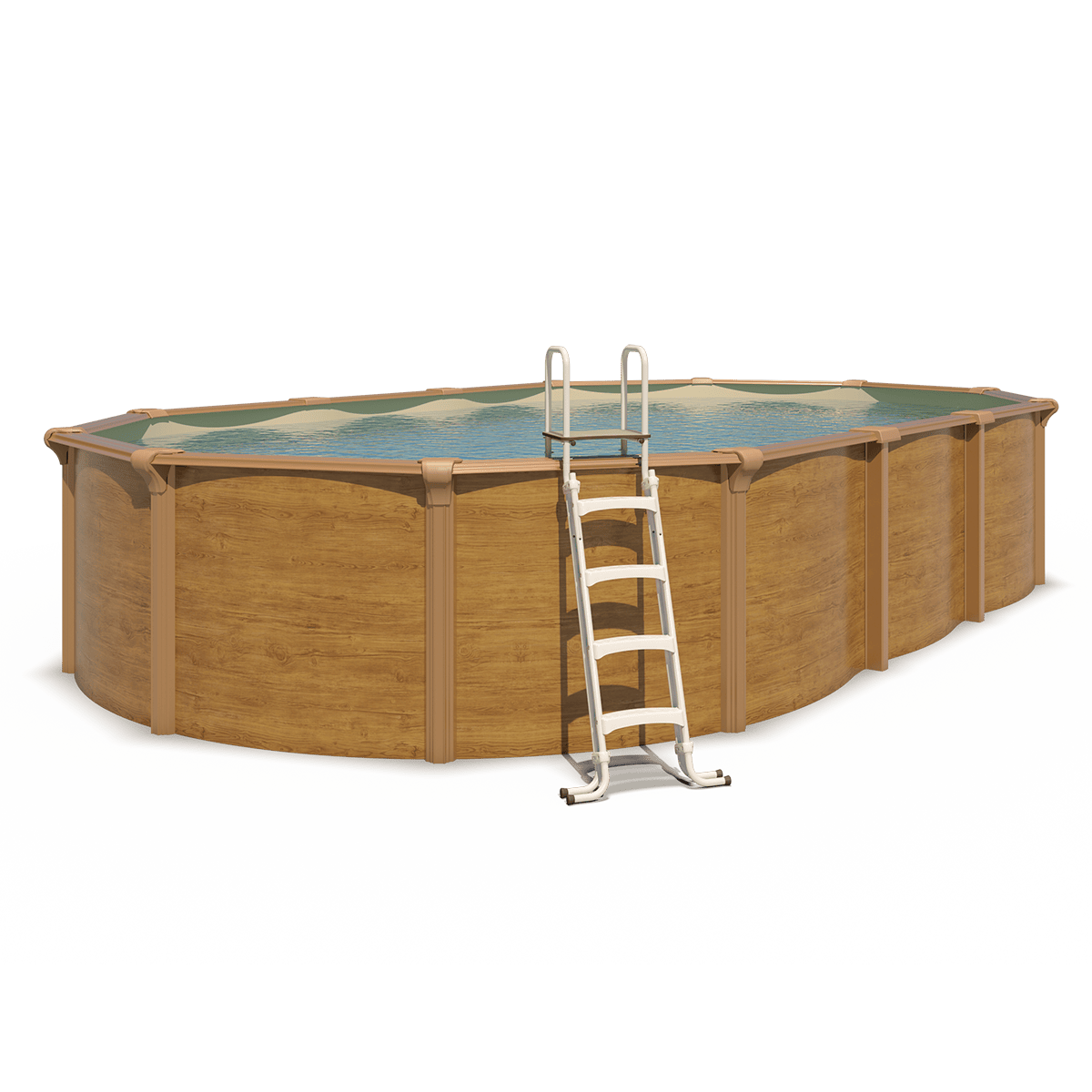 Piscine hors sol acier ovale 7,60 x 4,55 x 1,32 m aspect bois OSMOSE – Image 2