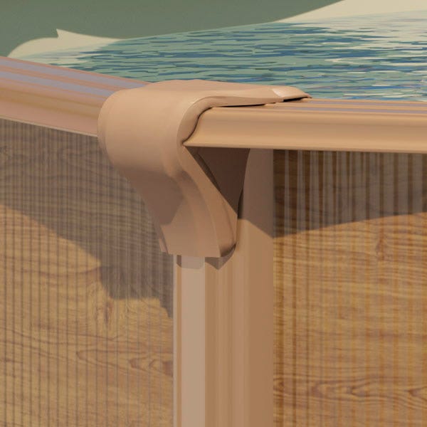 Piscine hors sol acier ovale 9,15 x 4,55 x 1,32 m aspect bois OSMOSE – Image 5