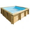 Piscine bois carrée 2,2 x 2,2 x 0,7 m TROPIC JUNIOR