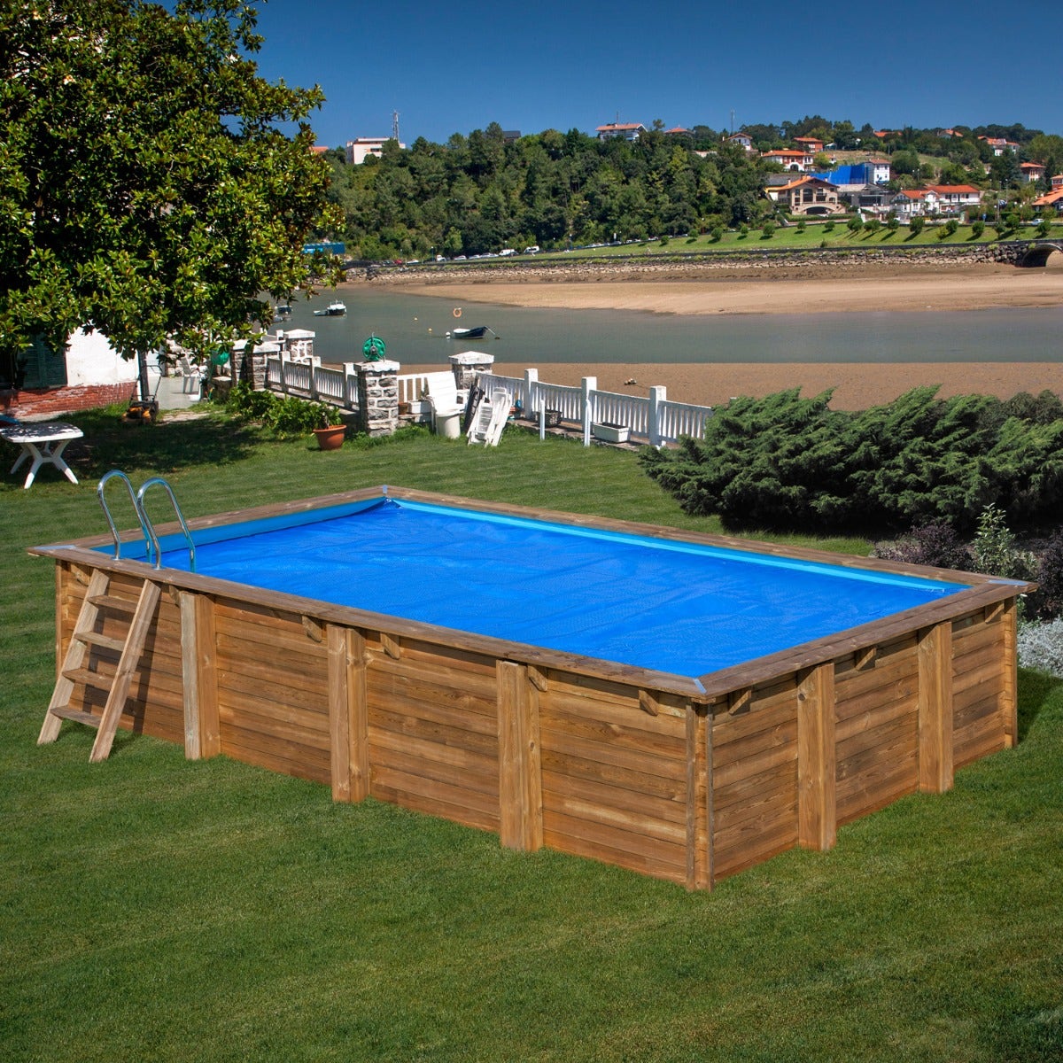 Piscine hors sol bois rectangulaire 8,15 x 4,2 x 1,46 m BRAGA – Image 11