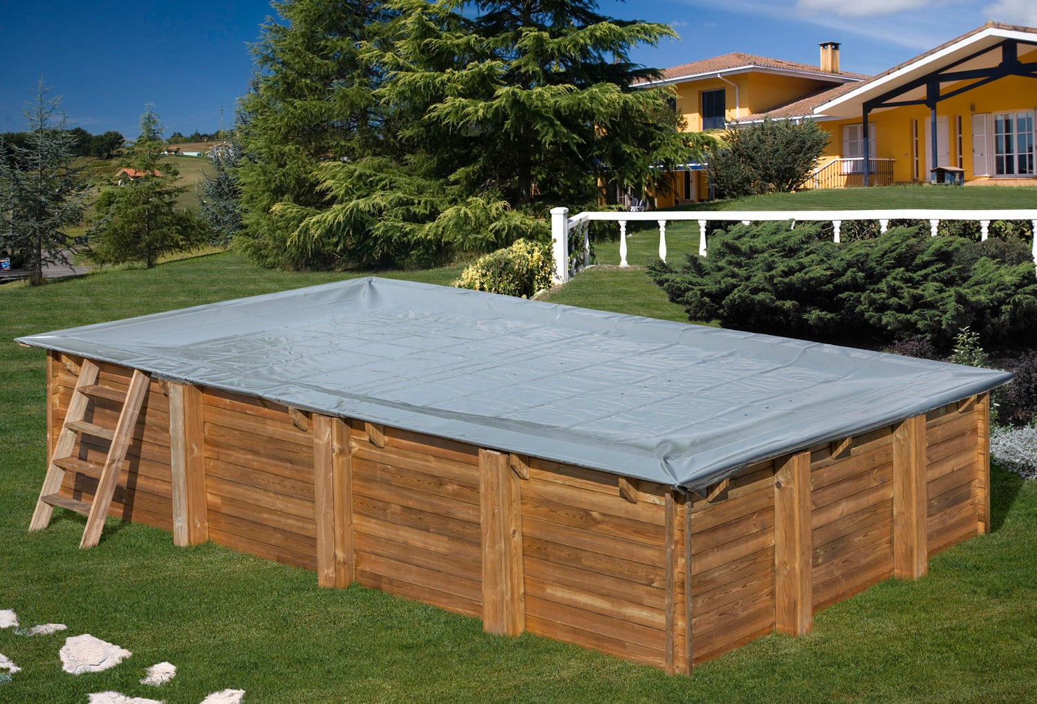 Piscine hors sol bois rectangulaire 8,15 x 4,2 x 1,46 m BRAGA – Image 12
