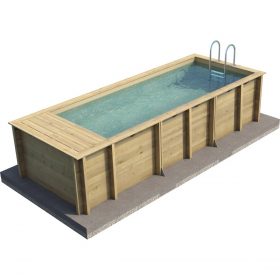 Piscine hors sol bois rectangulaire 5 x 2 x 1,33 m POOL'N BOX