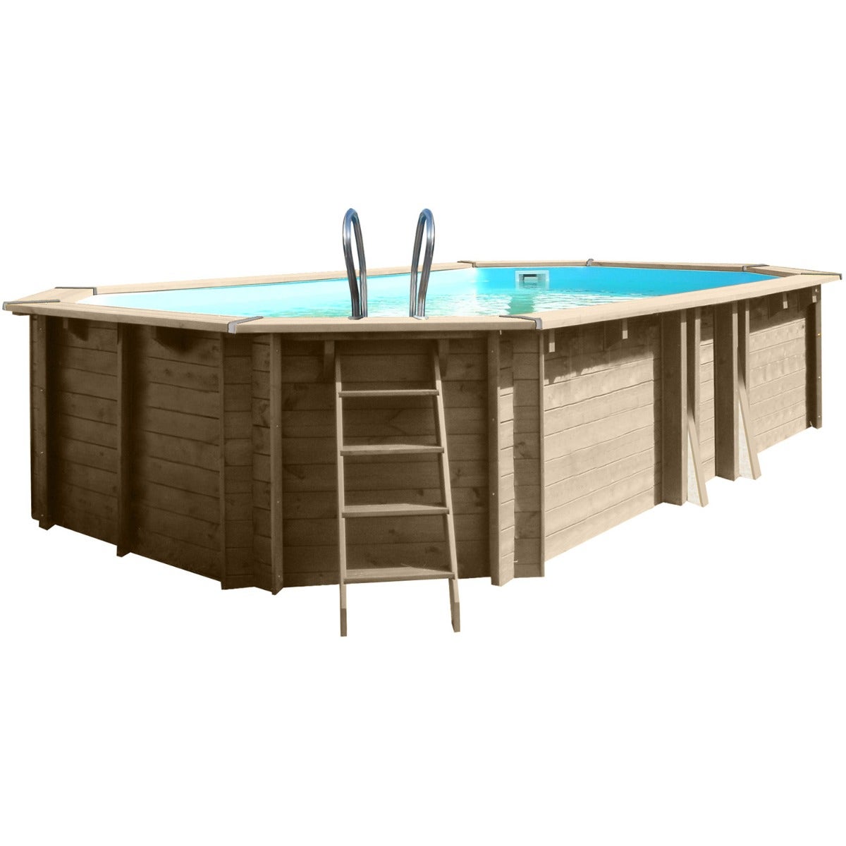 Piscine hors sol bois ovale 6,20 x 3,95 x 1,36 m SAFRAN – Image 4