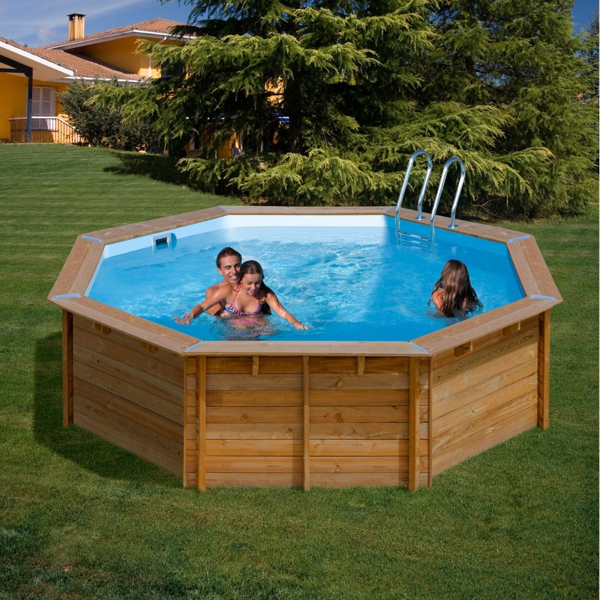 Piscine hors sol bois ronde Ø 5 x 1,27 m VIOLETTE – Image 2
