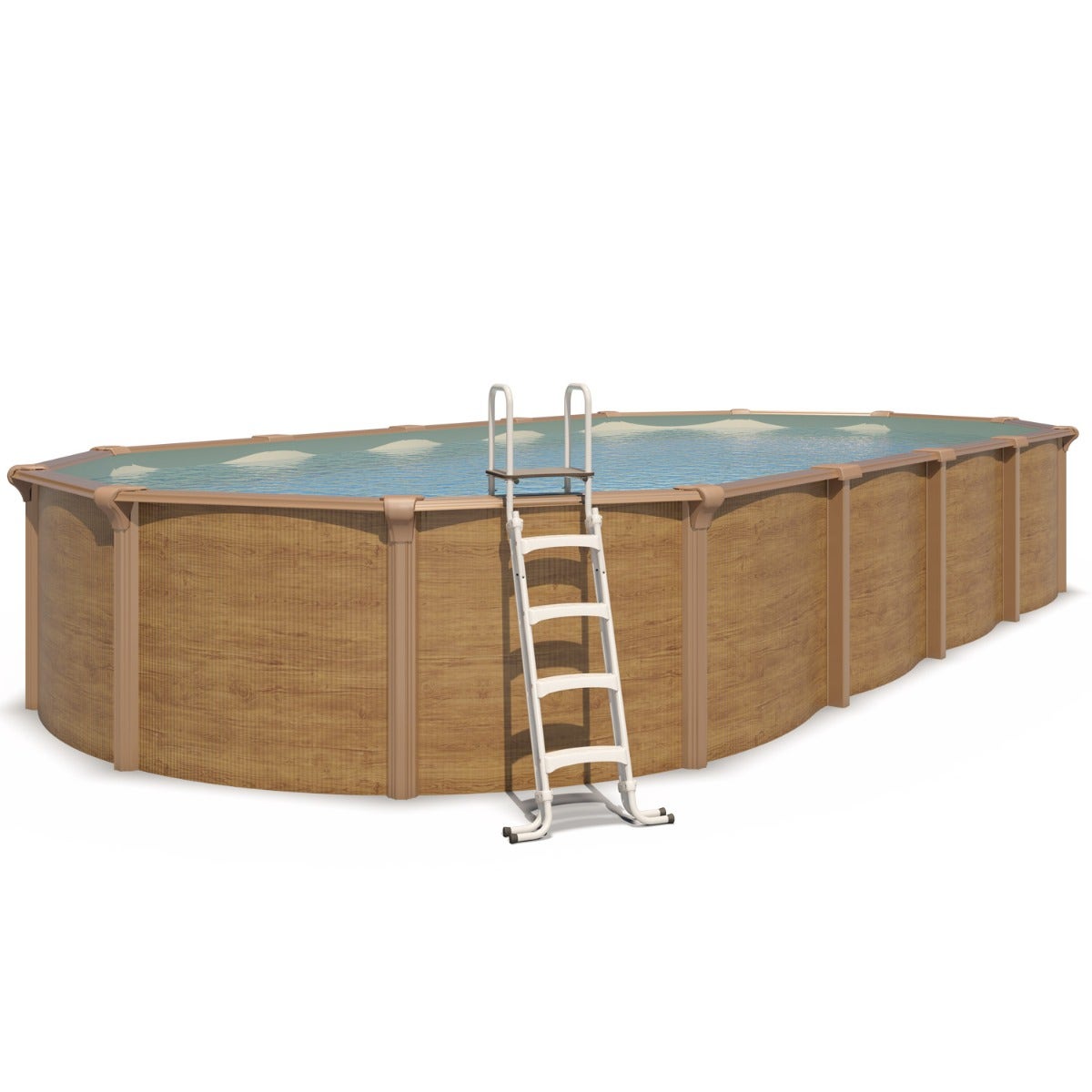 Piscine hors sol acier ovale 9,15 x 4,55 x 1,32 m aspect bois OSMOSE – Image 2