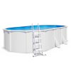 Piscine hors sol acier ovale 6,10 x 3,65 x 1,32 m blanche SAPHIR