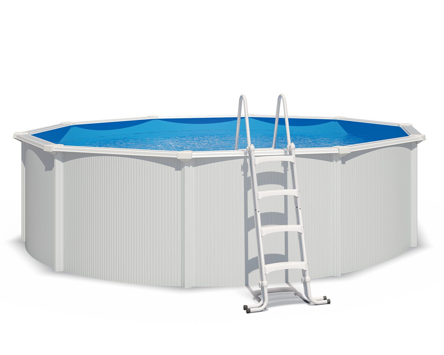 Piscine hors sol acier ronde Ø 4,55 x 1,32 m blanche SAPHIR – Image 2