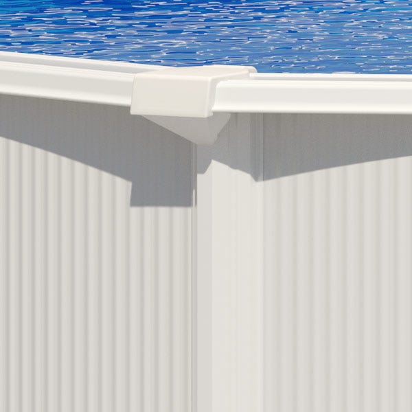 Piscine hors sol acier ovale 6,10 x 3,65 x 1,32 m blanche SAPHIR – Image 4