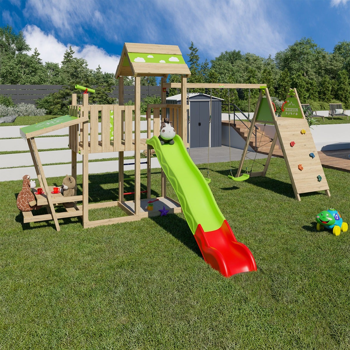 Aire de jeux bois 2,20 m ZESTY XPRESSION XL - 14 enfants – Image 5
